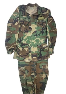 USGI BDU Woodland Camo Set Jacket & Pants Ripstop 2nd Armored Div Patches - Picture 1 of 10