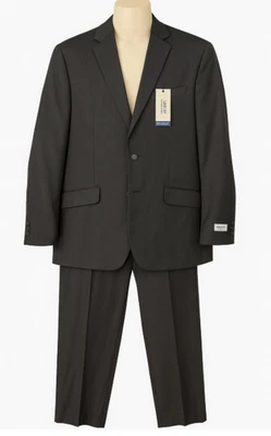 Kenneth Cole Reaction Suit Mens Size 40L 33x32 Black Slim Fit Ready Flex 2-Piece - Image 1 of 4