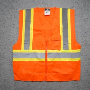 Hi-Vis MCR Sicherheitsweste Herren M Klasse 2 reflektierend gelb orange Reißverschluss - Bild 1 von 6