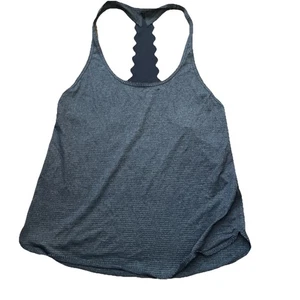 Lululemon grau gekreuzter Rücken mit Reißverschlusstasche Tanktop Training Top Damen 8 - Bild 1 von 2