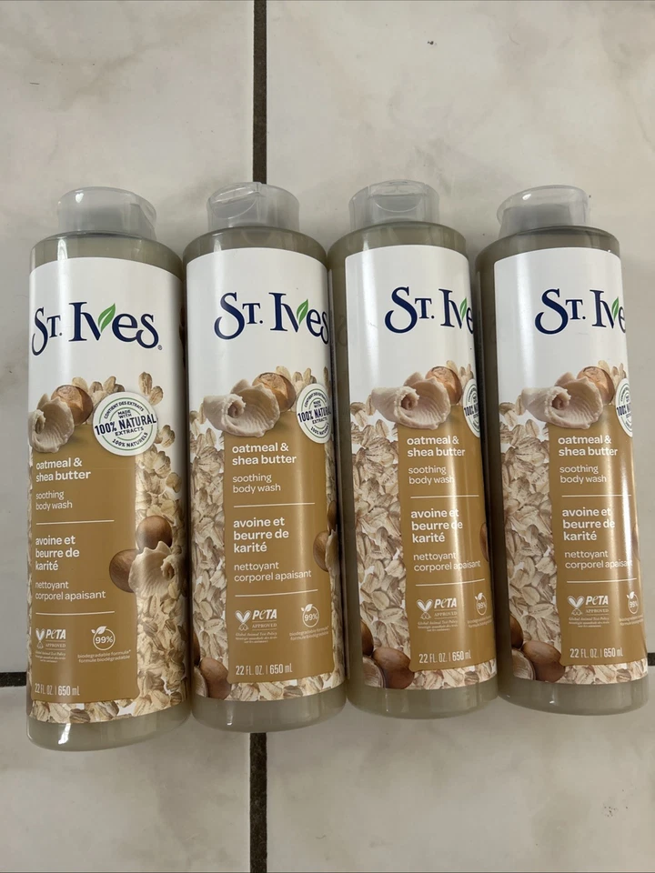 Lote 4 Jabón Corporal Calmante St. Ives, Avena y Manteca de Karité 16 fl oz (473 ml) Foto 1 de 1