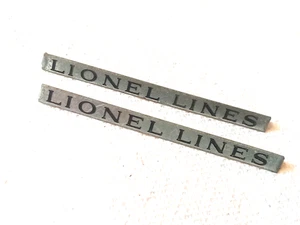 PREWAR LIONEL TRAIN LINES SET WHISTLE TENDER 265W 265T NICKEL SIDE NAME BADGES - Picture 1 of 3