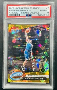 ANTHONY EDWARDS "GOLD" 2023 PANINI HOOPS Trikot Nummer Match #5/10! Pop1 PSA 10 - Bild 1 von 4