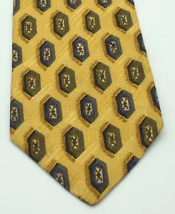 Corbata de seda cosida a mano Robert Talbott 57"x4" patrón dorado vintage - Imagen 1 de 7