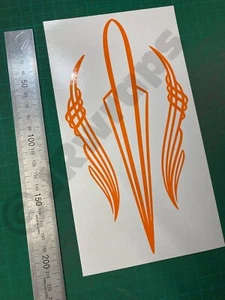 Pegatinas de diseño a rayas calcomanías bicicleta automóvil motocicleta tanque brillo naranja 210x110 mm - Imagen 1 de 5