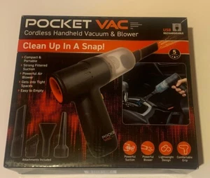 Pocket Vac Rechargeable Handheld Vacuum w/Accessories - Portable - As Seen on TV - Picture 1 of 5