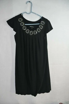 AB Studio black dress, collar neck with fantasy jeweled around neck.Size Small. - Image 1 of 4