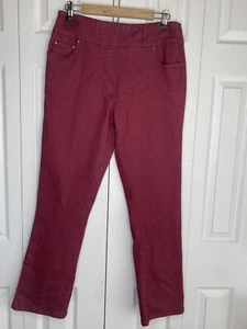 Blair Pull on Jeans Elastic Waist Red Denim Pockets Stretch Straight Leg Sz 10 - Picture 1 of 5