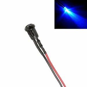 Blue Pre Wired 3mm LED + Bezel Holder Light Lamp 12V - Picture 1 of 1