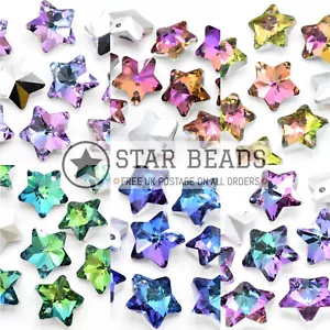 CIONDOLI PER FARE GIOIELLI IN VETRO SFACCETTATO 14MM STELLA PLACCATO ARGENTO - SCEGLI COLORE - Foto 1 di 14
