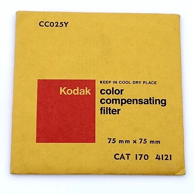 Kodak CC025Y Color Compensating Filter 75mm x 75mm CAT 170 4121 Sealed - Image 1 of 2