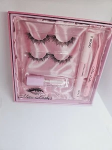 MinuLashes QuickLash Clusters Set Black  Eyelashes Kit Bond Seal Remover Tweezer - Picture 1 of 3