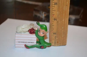 Dollhouse Christmas Adorable Vintage Elf with Victoria Secret Gift Bag 1:12 Scal - Picture 1 of 8