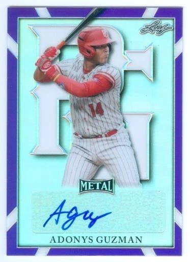 ADONYS GUZMAN "PURPLE METAL AUTOGRAPH CARD /25" LEAF METAL PERFECT GAME AAC 2021 - Image 1 of 1