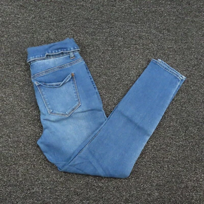 Jeans de tinta de zafiro para mujer talla 3 azul cónico lavado medio denim informales damas Foto 1 de 4