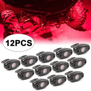 For Jeep ATV Off-Road Truck Under Body Trail Rig Bar 12pcs Red LED Rock Lamp - Picture 1 of 9