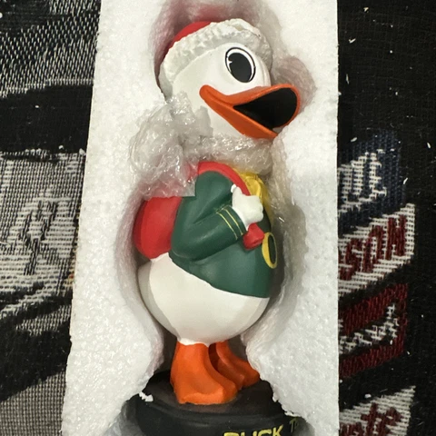 Oregon Ducks “Duck The Halls” Christmas bobblehead RARE Cover