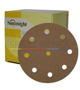 P500 SUNMIGHT 125 mm GOLDSCHLEIFSCHEIBEN 9 LÖCHER 100/BOX - Bild 1 von 1