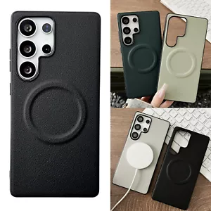Für Samsung Galaxy S25 Ultra S24 S23 PU Leder Tasche MagSafe Stoßfest Cover - Bild 1 von 10