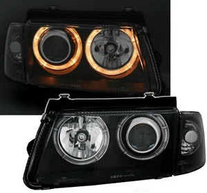 Angel Eyes Scheinwerfer Set H7 H7 für VW Passat 3B 1996-2000 in Schwarz Klarglas - Bild 1 von 6