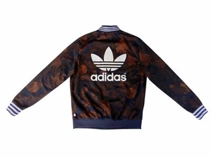 Adidas Women's Designer Brown Camo Streetwear Zip-Up Jacket - Size 14 Medium - Picture 1 of 14