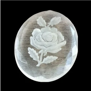 Clear Cabochon with Rose Image Oval shaped Plastic Rsin? Jewelry making Flower - Picture 1 of 12
