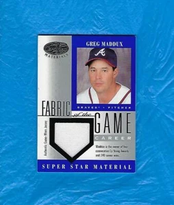 GREG MADDUX 2001 TELA CERTIFICADA HOJA DEL JUEGO MATERIAL SUPER STAR JUEGO USADO - Imagen 1 de 1