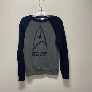 Star Trek Sweatshirt Mens S Long Sleeve Graphic Logo Crew Neck Raglan Green - Picture 1 of 10