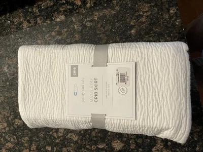 NEW POTTERY BARN BABY CRIB-SKIRT  MATELASSE  Cotton WHITE - Image 1 of 4