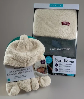 JJ Cole Bundle Me Infant Bunting Bag Sherpa Lined Graphite Cover & Accessories - Image 1 of 4