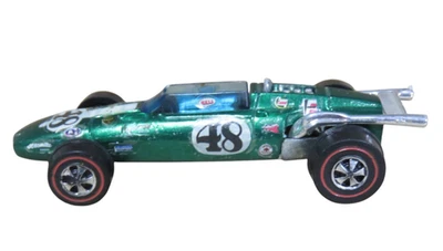 Calcomanías de carreras de colección Hot Wheels Redline Indy Eagle verde 1969 HK #48 Foto 1 de 4
