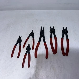 Blue Point 6pc Red Rubber Grip Snap Ring Pliers Set - Picture 1 of 7