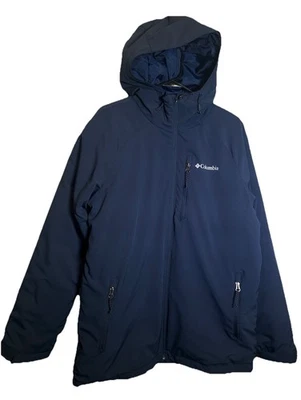 Columbia Mens M Gate Racer II Softshell Hooded Jacket Navy  Zip Pockets - Image 1 of 4