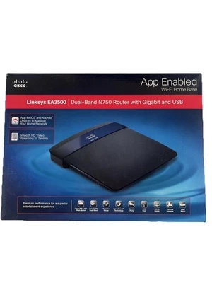 Cisco Linksys EA3500 Dual Band N750 Router With Gigabit And USB Open Box - Image 1 of 4