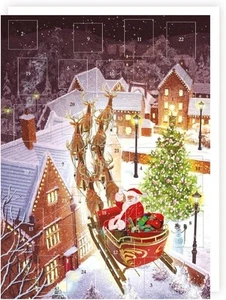 Traditional Christmas Advent Calendar Santa Waving NO CHOCS OR TREATS - Picture 1 of 1