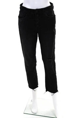KUT from the Kloth Womens Cotton Buttoned Skinny Leg Jeans Black Size 2 - Image 1 of 4