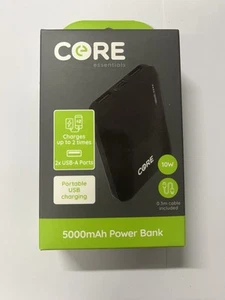 Core Essentials Black Power Bank 5000mAh 10w 2a - Picture 1 of 3