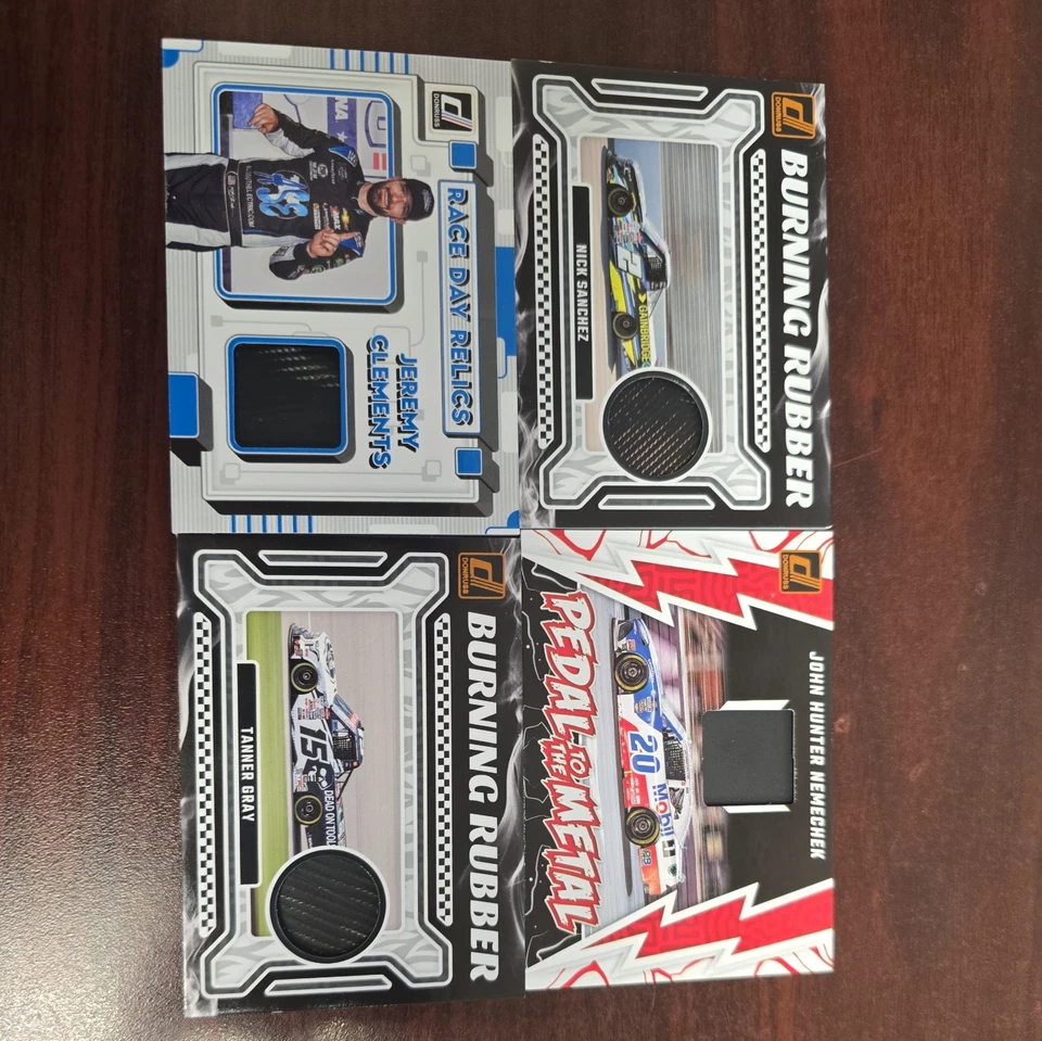 5 Memrobilia cards. Harrison Burton. Nick Sanchez. Tanner Gray.  Race Relics. - Image 1 of 4
