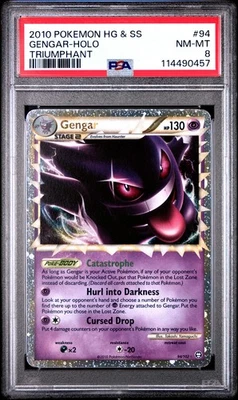 2010 POKEMON TRIUMPHANT GENGAR PRIME #94 ULTRA RARE PSA 8 NM #114490457 - Image 1 of 2