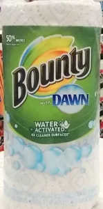 BOUNTY WITH DAWN XL / DOUBLE ROLL - 50% MORE- WATER ACTIVATED PAPER TOWELS - Picture 1 of 1