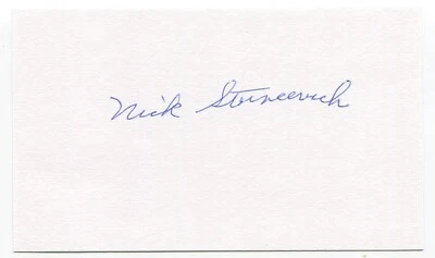 Nick Strincevich Signed 3x5 Index Card Autographed Baseball 1940 Boston Bees - Image 1 of 2