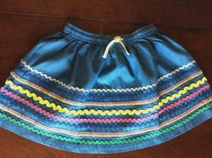 NWT 6/7 9/10 or 11/12 Mini Boden Amazing Blue Skirt w/ Ribbons & Sparkle - Picture 1 of 6