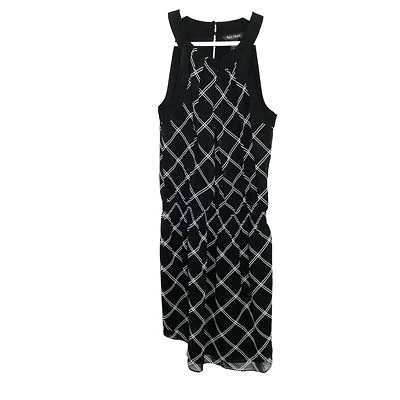 White House Black Market Chiffon Mini Dress Elastic Waist Sleeveless Flowy Sz 2 - Image 1 of 4