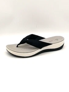 Clarks Sandals Womens Blue 11 Fabric Thong Shoes Cushion Soft 261246634085 - Picture 1 of 10