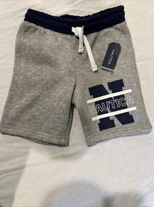 NWT Nautica Big Boys Heather Gray French Terry Sweat Shorts sz K 5 - Picture 1 of 3