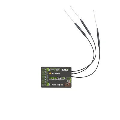 FrSky DUAL 2.4GHz TW SR12 Receiver with 3×2.4G antennas For radio communications - Image 1 of 4