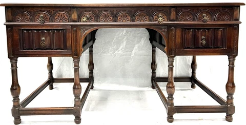 Spectacular Antique Desk by Kittenger  -Finished All Around -Exquisite Detailing Cover