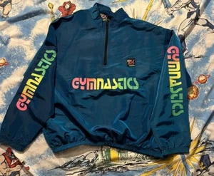 Surf Style Vtg USA Blue Iridescent One Size 1/4 Zip Pullover Windbreaker Jacket - Picture 1 of 8