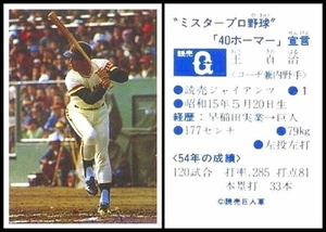 1980 Yamakatsu - Sadaharu Oh - Japanese BB Card - Yomiuri Giants - NEAR MINT - Picture 1 of 1