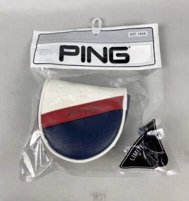 NUEVO Ping Edición Limitada Mazo Putter Cubierta Azul Rojo Blanco Raya 35654-01 Foto 1 de 4